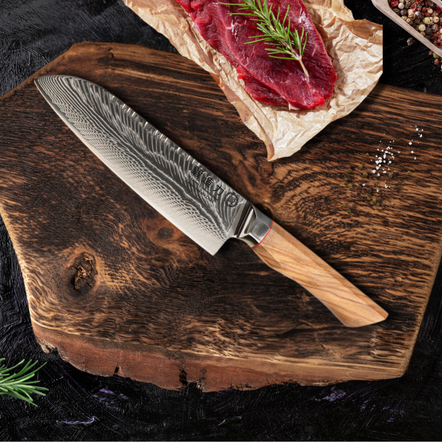 Santoku Olive Feather